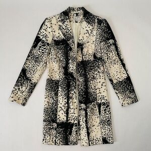 Vintage Alberto Makali Animal Print Blazer Long Jacket, Size 6, Evening Coat 90s